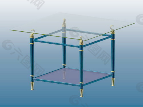 玻璃桌3d模型桌子效果图 8