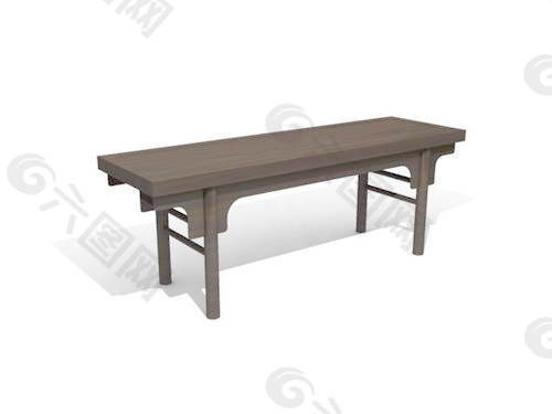 中式桌子3d模型桌子效果图 16