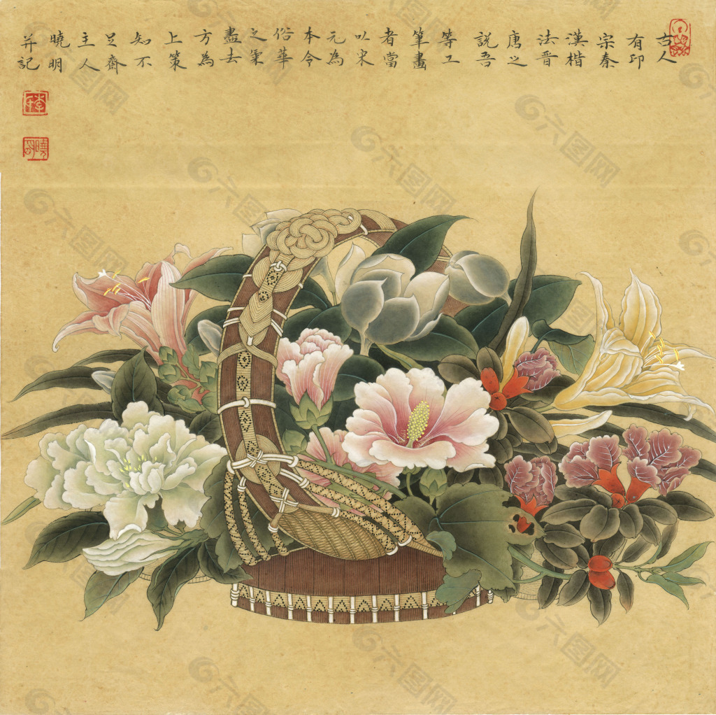 中國古畫 花圖