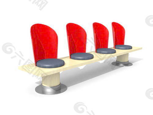 公共座椅3d模型家具模型 56
