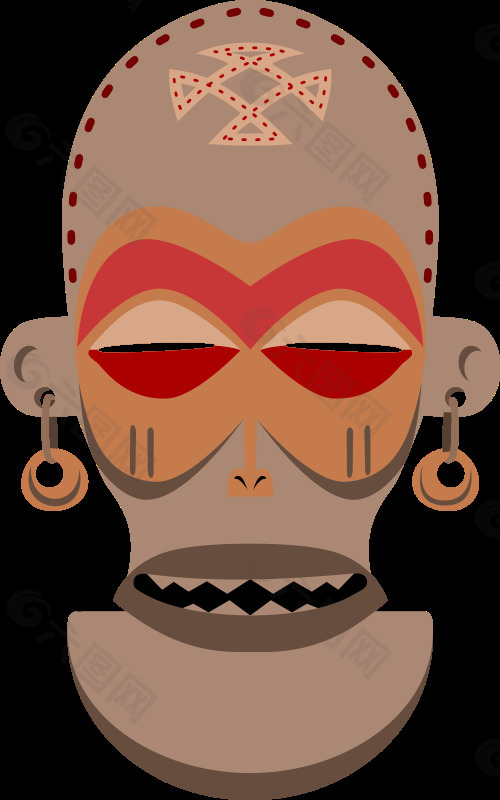 非洲的面具。乔克维语，安哥拉，扎伊尔