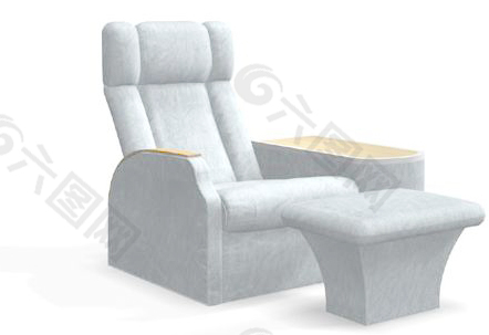 足浴躺椅3d模型家具模型 2