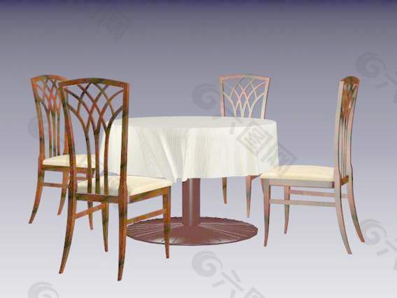 欧式桌椅3d模型家具图片素材 4