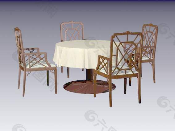 欧式桌椅3d模型家具图片素材 1