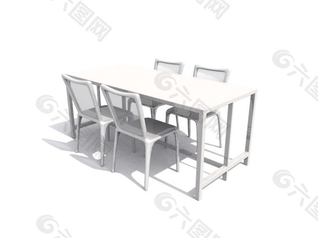 漂亮的桌椅3d模型家具模型 71