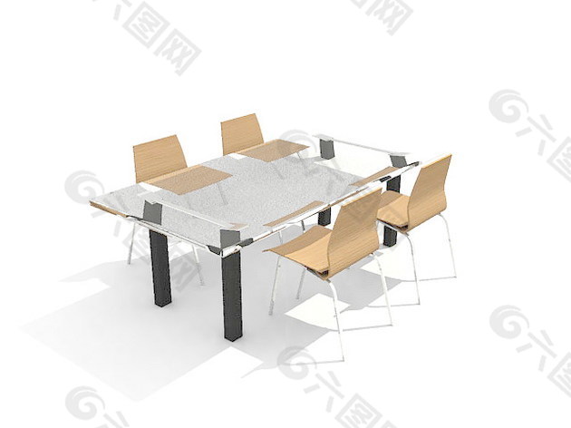漂亮的桌椅3d模型家具图片 75