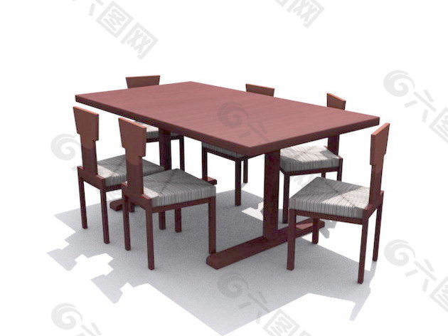 漂亮的桌椅3d模型家具效果图 81