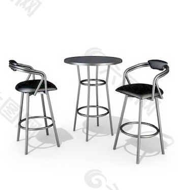 西餐厅桌椅3d模型家具图片 49
