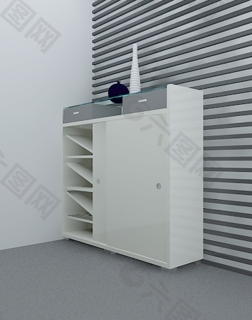 鞋柜3d模型家具图片 8