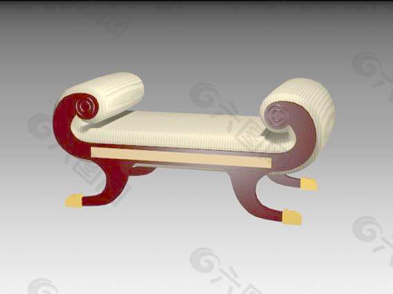 欧式凳子3d模型家具效果图 4