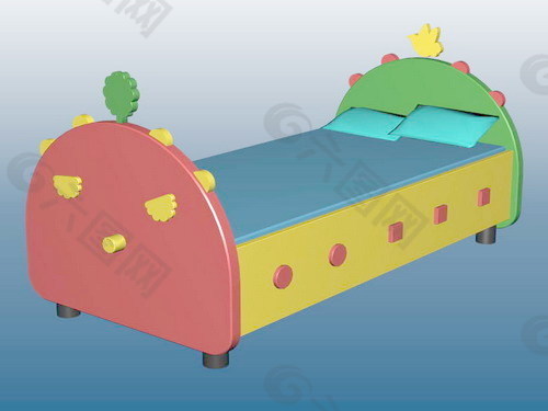 儿童床3d模型家具图片 1
