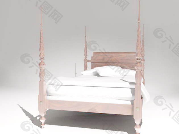 欧式床3d模型家具模型 12