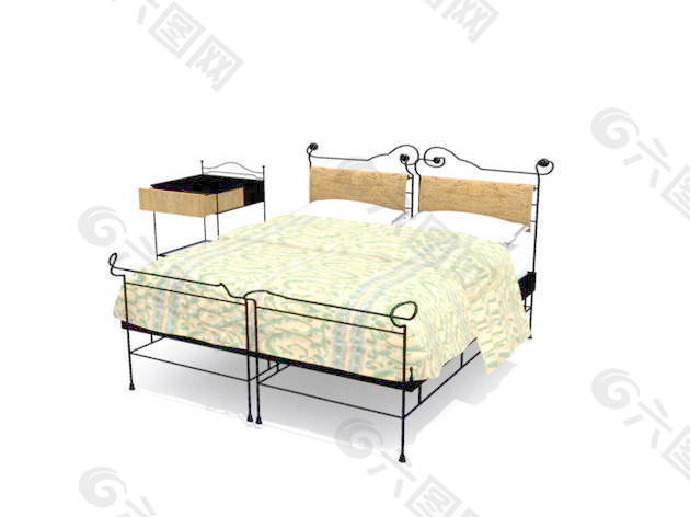 欧式床3d模型家具图片素材 6