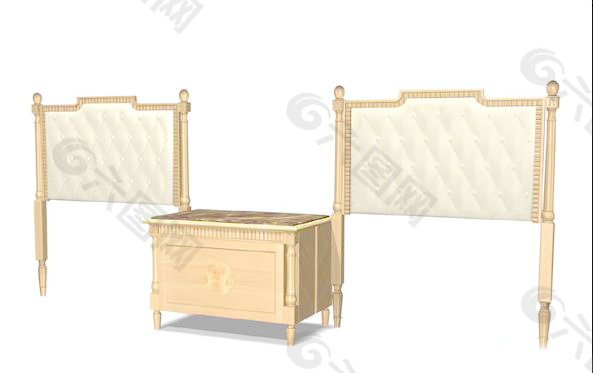 欧式床3d模型家具图片素材 22