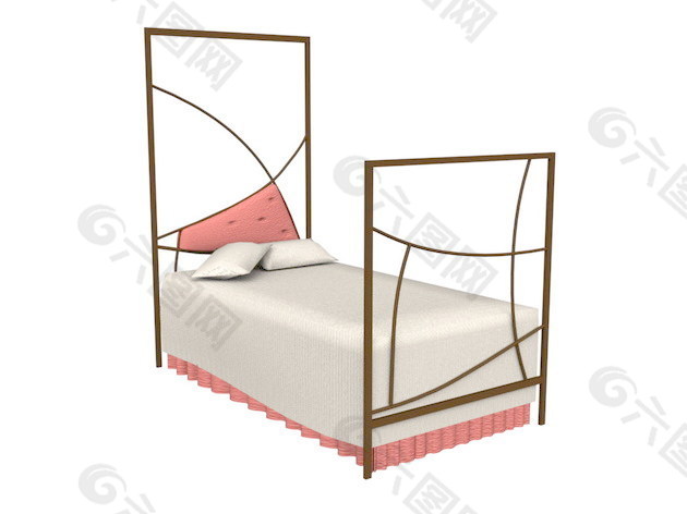 现代床3d模型家具图片 46