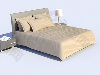现代床3d模型家具效果图 52
