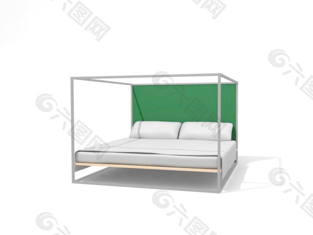 现代床3d模型家具模型 76