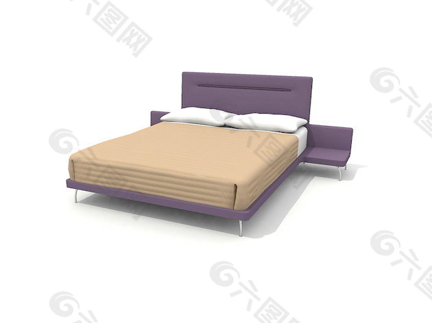 现代床3d模型家具图片素材 126