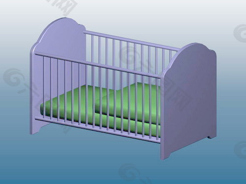 婴儿床3d模型家具效果图 1