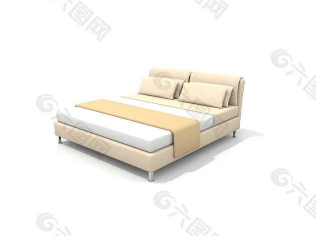 现代床3d模型家具模型 148