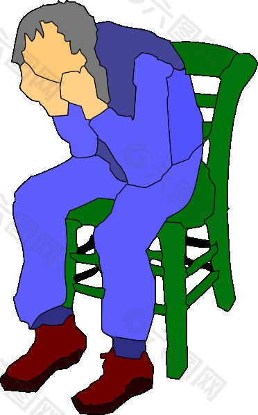 男人坐在椅子上的剪贴画