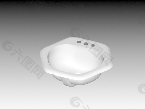 台盆3d模型3D卫生间用品模型 46