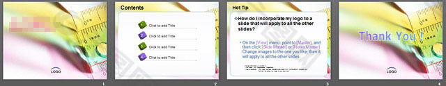 刻度尺背景幻灯片模板