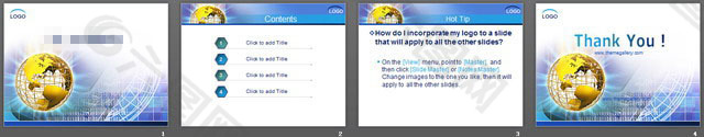 数字地球背景PPT模板
