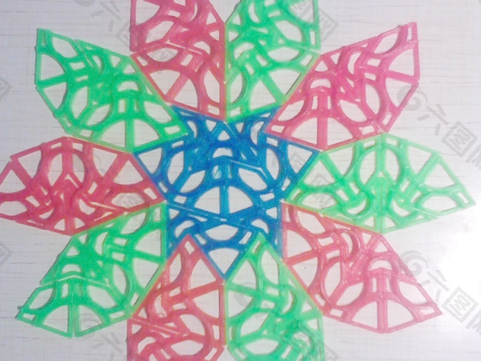 彭罗斯瓷砖：风筝，飞镖，太阳，星星，大风筝