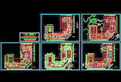 平面施工图--绿城公寓CAD建筑设计施工图