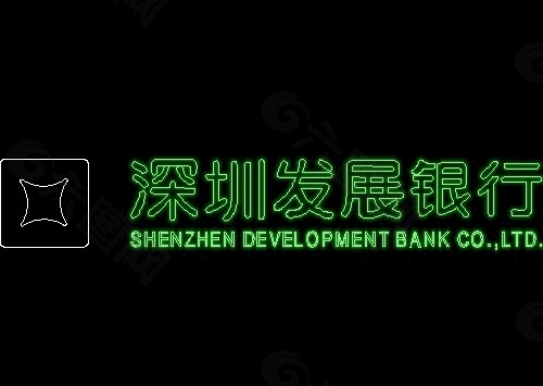 深圳发展银行标志图块CAD饰物陈设图纸素材