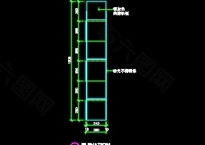 资料展架、填单台、柱子、营业厅门面实例装修施工图纸、cad详图63