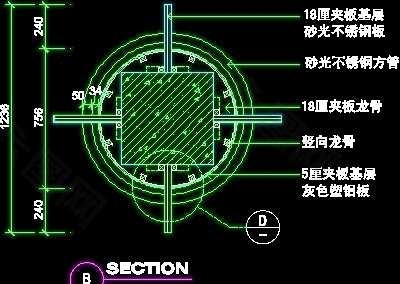 资料展架、填单台、柱子、营业厅门面实例装修施工图纸、cad详图55