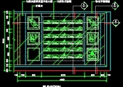 鞋帽店、服装店橱窗门面实例cad详图、装修施工图纸25例-91