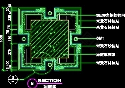 资料展架、填单台、柱子、营业厅门面实例装修施工图纸、cad详图40