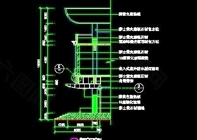 资料展架、填单台、柱子、营业厅门面实例装修施工图纸、cad详图32