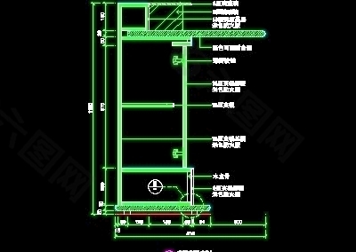 资料展架、填单台、柱子、营业厅门面实例装修施工图纸、cad详图15