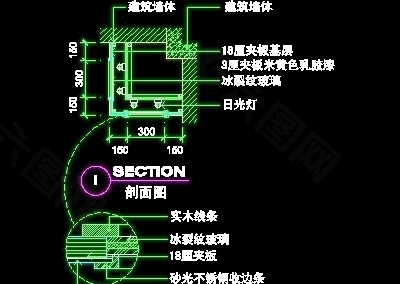 鞋帽店、服装店橱窗门面实例cad详图、装修施工图纸25例-25