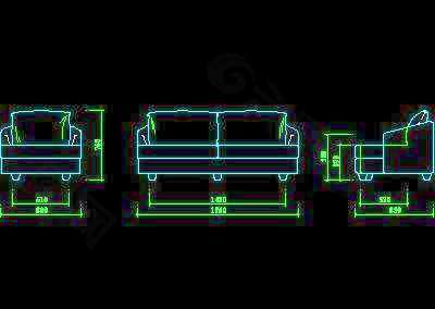 沙发图块-cad家具图块18
