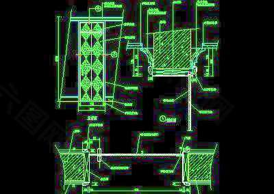 单扇门详图、双扇门详图、木做门套-cad门图块8