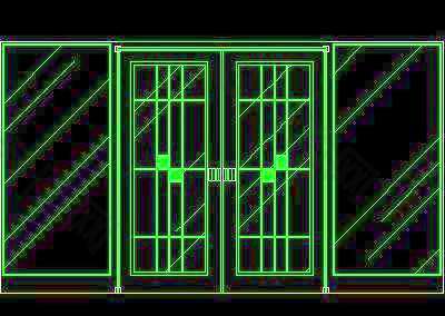 铁艺门-cad门图块素材3