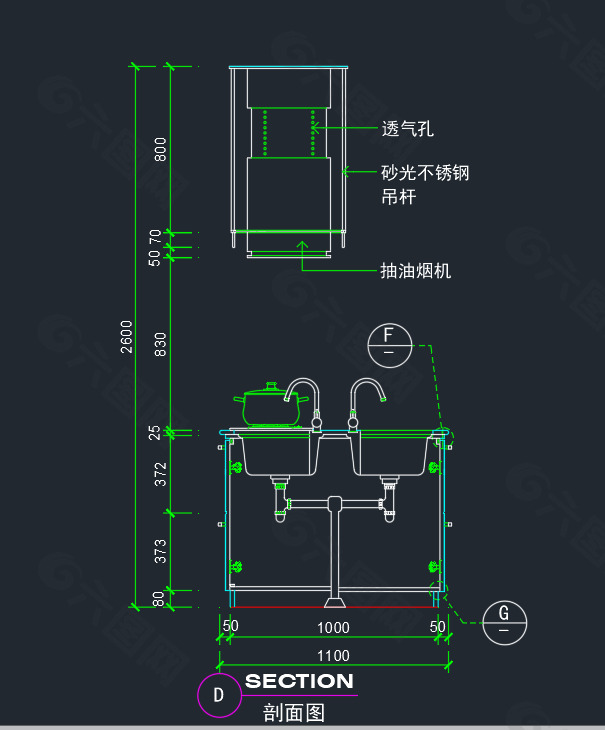 厨房 厨房水池 灶台 抽油烟机