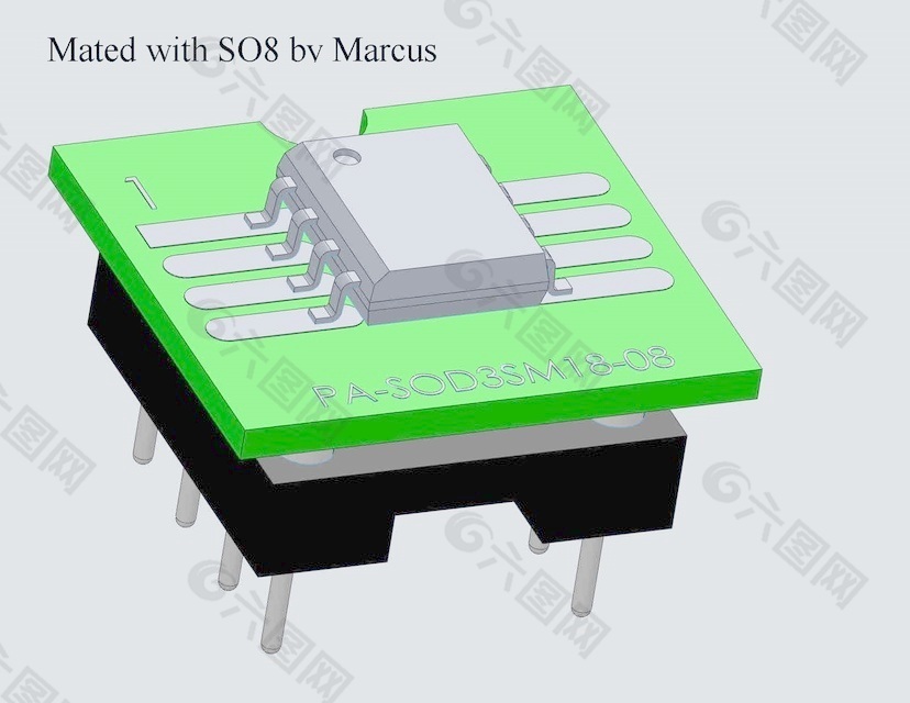 8引脚SOIC蘸电子元件pa-sod3sm18-08适配器