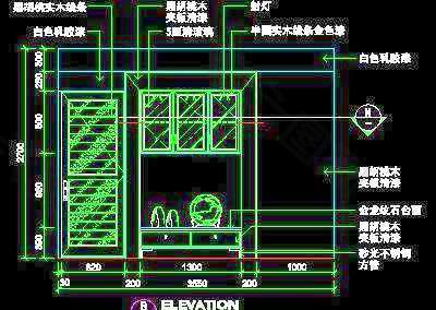 二居室实例、中式风格场景cad详图2例-5