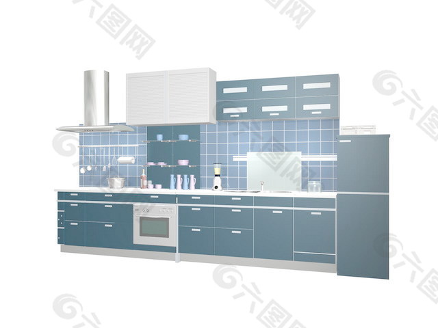 室内设计厨房餐厅3d素材3d模型 18