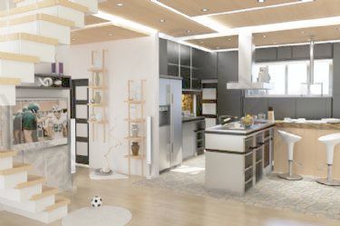 室内设计厨房餐厅3d素材3d模型 26