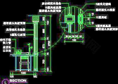 二居室实例、中式风格场景cad详图2例-8