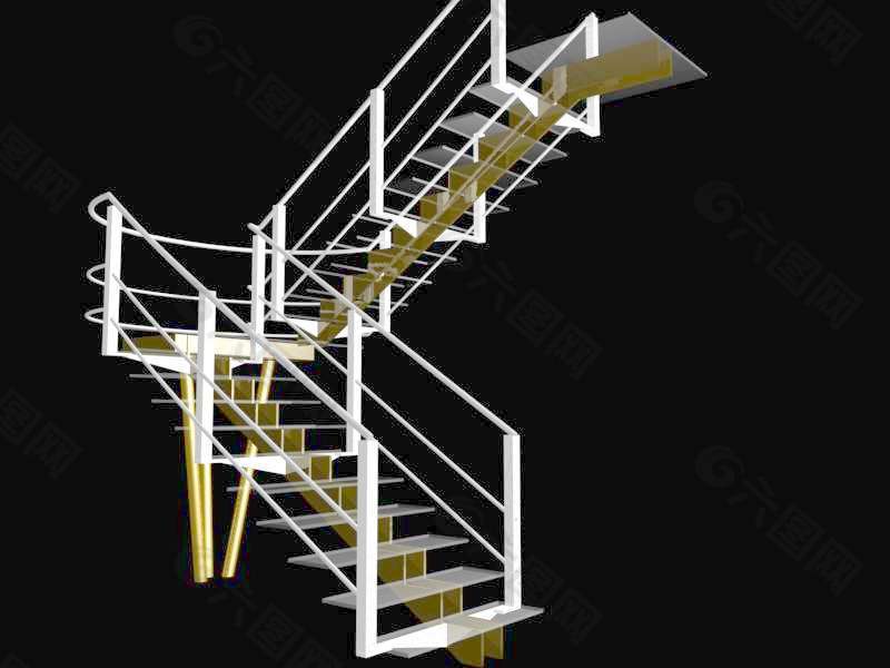 室内设计楼梯3d素材装饰素材 13