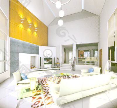 室内设计客厅3d素材装饰素材 7