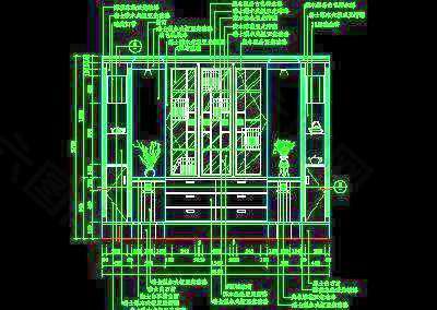 书柜CAD详图素材4
